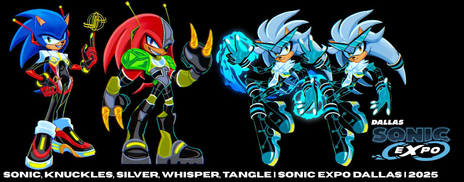 Sonic EXPO Dallas (2025) Character Art - Sonic, Knuckles, and Silver